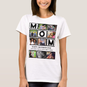 T-shirt Elégant Custom Happy Mothers Day 9 Photo Collage