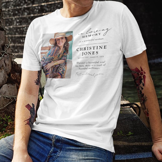 T-shirt Élégant dans la mémoire amoureuse Hommage funérair (Créateur téléchargé)