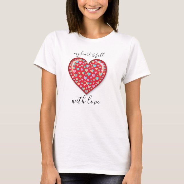 T-shirt Elégant Editibale Simple Coeur Design (Devant)