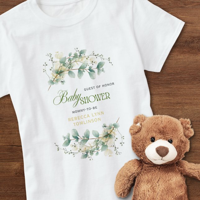 T-shirt Elégant Eucalyptus Baby shower neutre genre (Créateur téléchargé)