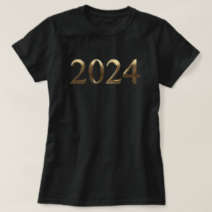 T-shirt Elégant Faux Golden Numbers Bonne année 2024