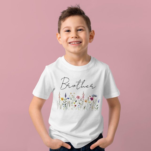 T-shirt Élégant Fleur sauvage Meadow Brother Baby shower (Créateur téléchargé)