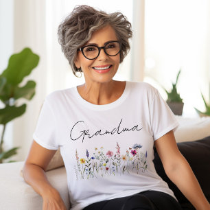 T-shirt Élégant Fleur sauvage Meadow Grand Baby shower de