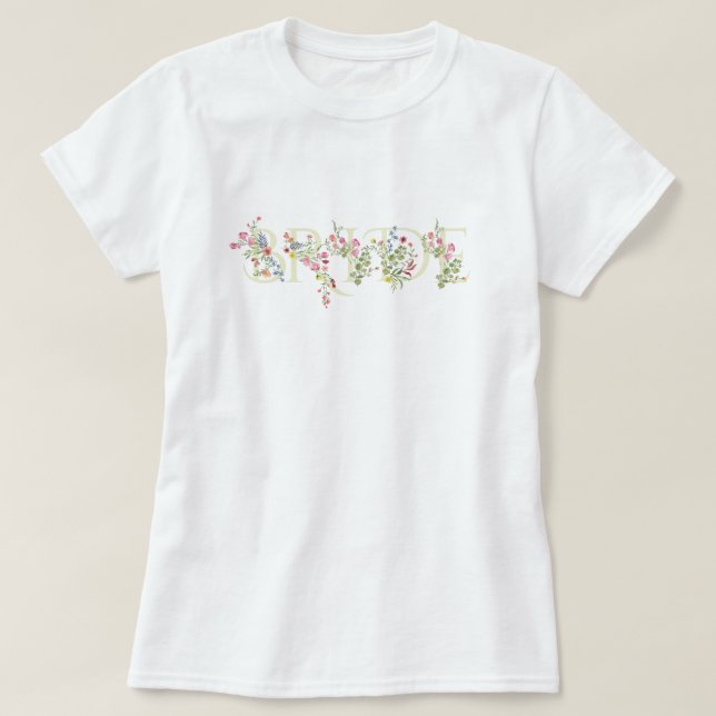 T-shirt élégant floral mariage printemps mariée fête de ma (Design devant)