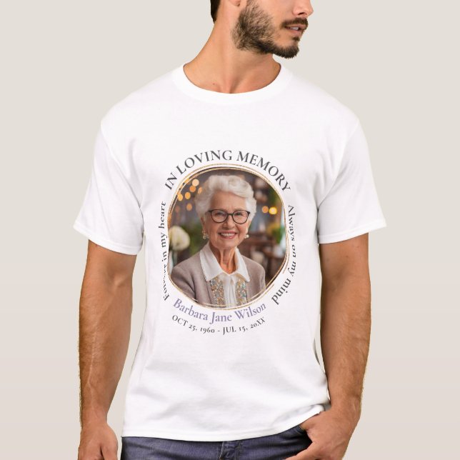 T-shirt Elegant In Loving Memory Memorial Funeral Keepsake (Devant)