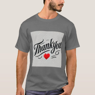 T-shirt Élégant Merci Coeur Design Mens