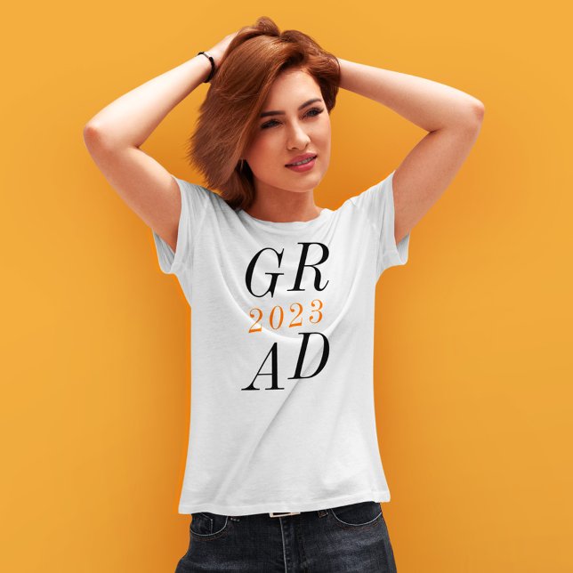 T-shirt Élégant Moderne Lycée Lycée Lycée Lycée (Stylish Modern Grad High School Senior Graduation T-Shirt)