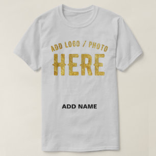 T-SHIRT ÉLÉGANT MODERNE PERSONNALISABLE GRIS VÉRIFIÉ DE MA