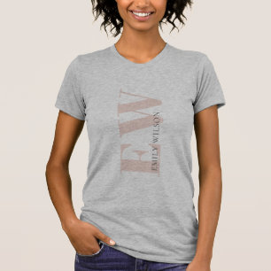 T-shirt Elégant Monogramme gris clair simple