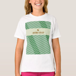 T-shirt Élégant Monogramme Or & Gris I Minimaliste Élégant