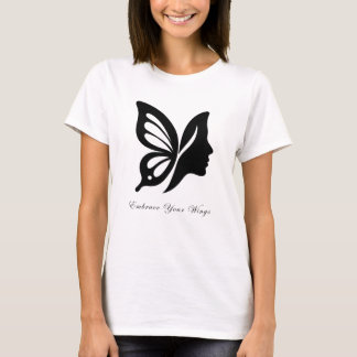 T-shirt Elégant Papillon & Face Silhouette Embrassez votre
