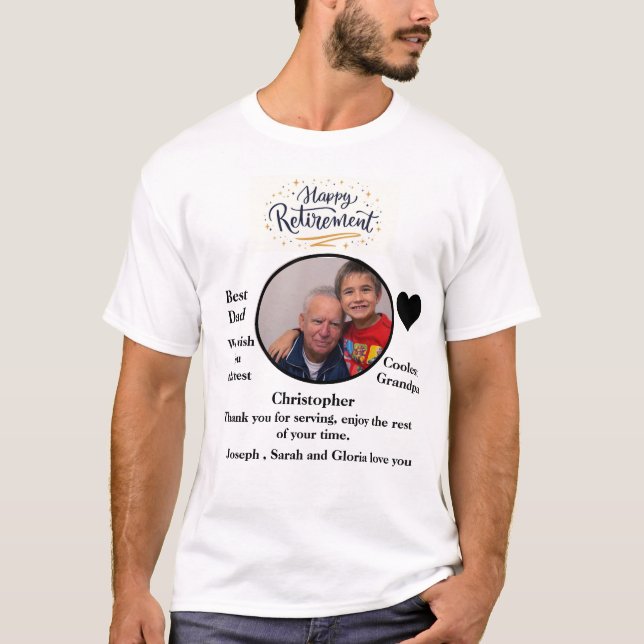 T-shirt Élégant retrait photo personnalisé (Devant)