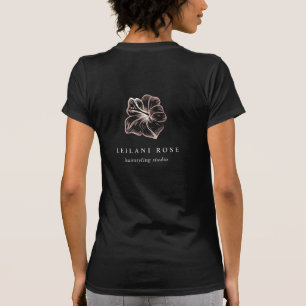 T-shirt Élégant Rose Gold Hibiscus Flower Business Logo