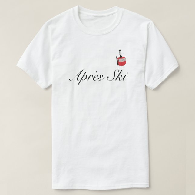 T-shirt Élégant script Après Ski Skieurs (Design devant)