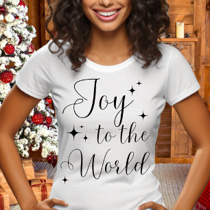 T-shirt Élégant Script Joy to the World Joyeux Noël