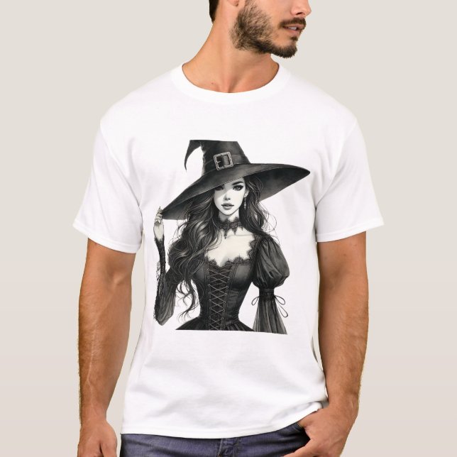 T-shirt Elégant sorcier graphique Tee (Devant)