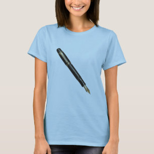 T-shirt Élégant stylo Fontaine Noir et Or