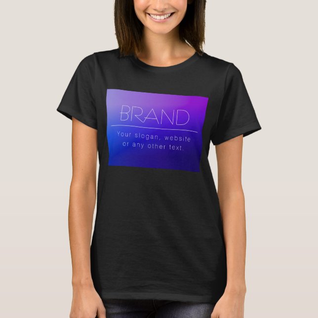 T-shirt Élégant texte modifiable et couleur violet moderne (Devant)