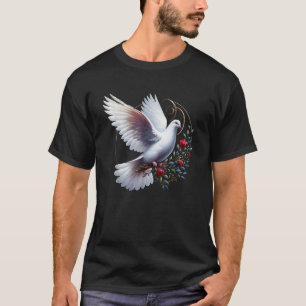T-shirt Elégant vol de la paisible White Dove Bird Flo