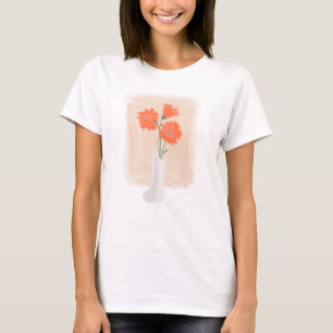 T-shirt Elégante aquarelle Flowers dans Vase