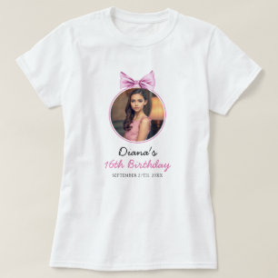 T-shirt Élégante coquette de la cou rose Photo Sweet 16 An
