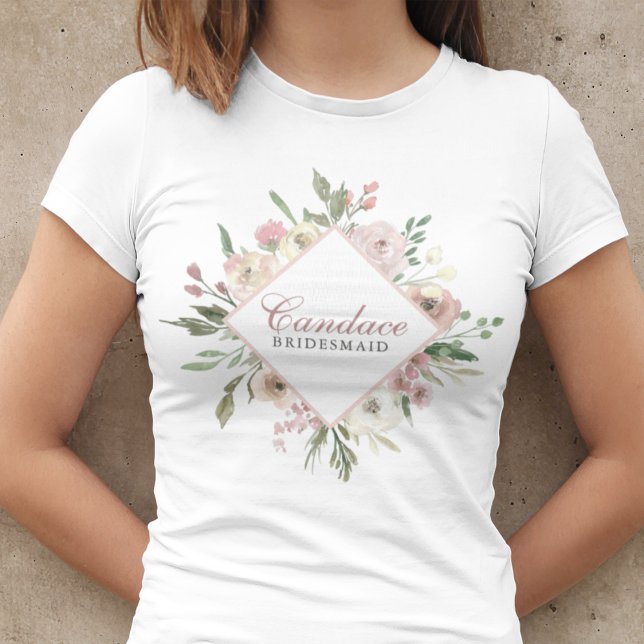 T-shirt Élégante demoiselle d'honneur personnalisée rose p (Créateur téléchargé)