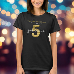 T-shirt Elégante Faux Gold 5 Année Classe Réunion