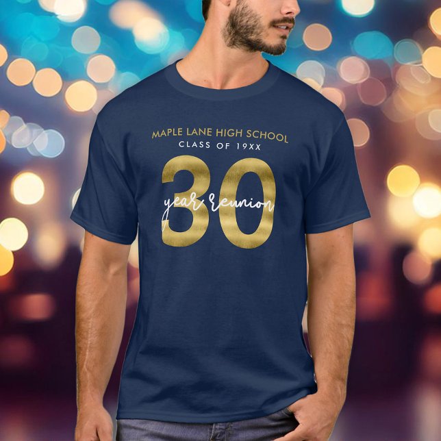 T-shirt Elégante Faux Gold Classe 30 Année Réunion (Créateur téléchargé)