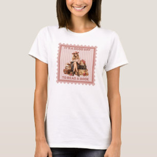 T-shirt Elégante fille rétro rouille rose poussiéreuse lir