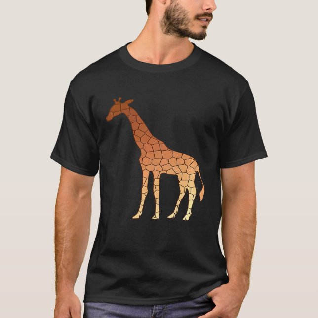 T-shirt Élégante Giraffe Géométrique Moderne En Cuivre Bro (Devant)