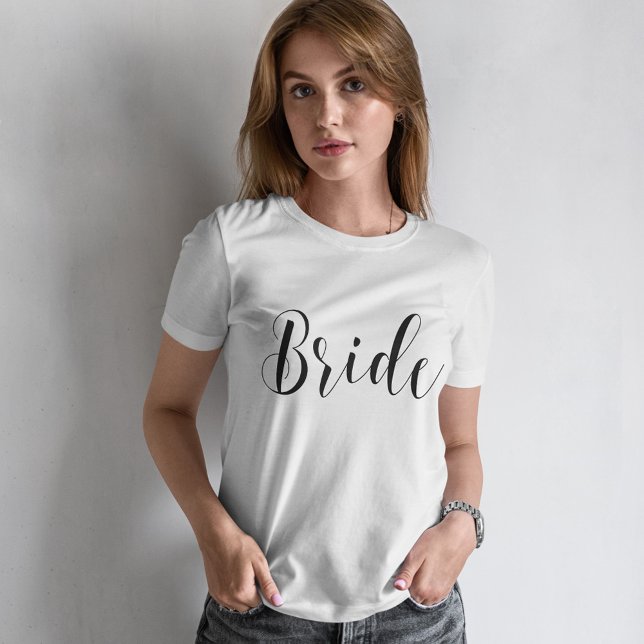 T-shirt Élégante mariée de script (Créateur téléchargé)