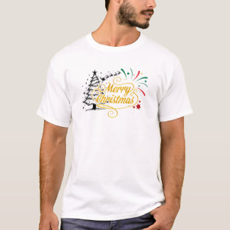 T-shirt Elégante or "Joyeux Noël" Calligraphie & Noir