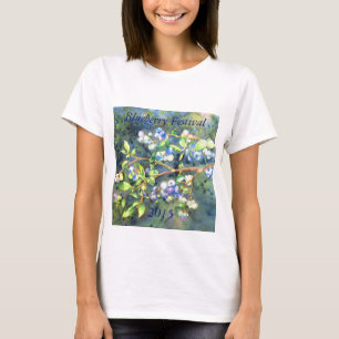 T-shirt Elégante peinture à l'aquarelle de bleuet