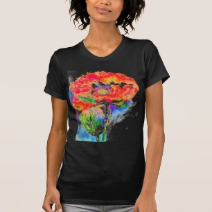 T-shirt Elégante peinture abstraite à l'aquarelle rouge