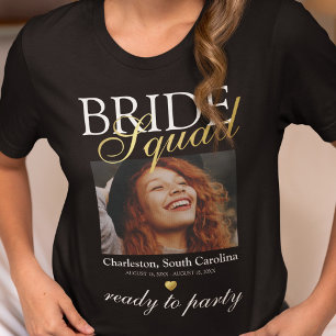 T-shirt Élégante photo de l'équipe de la mariée
