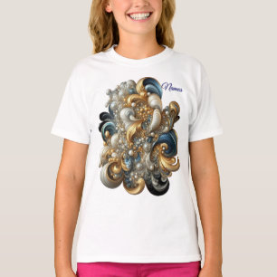 T-shirt Élégantes perruques chic en or, argent, bleu, jaun