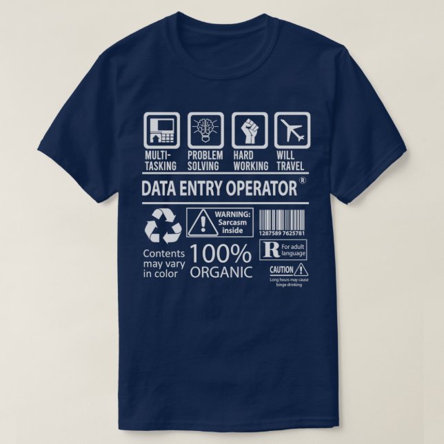 T-shirt Élément cadeau de travail multitâche de l'opérateu (Design devant)