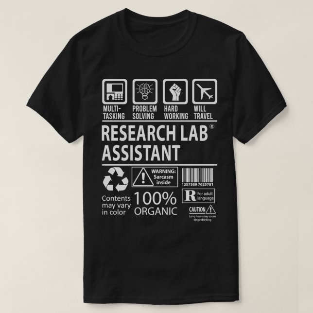 T-shirt Élément cadeau d'emploi de l'Assistant Laboratoire (Design devant)