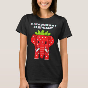 T-shirt Élément de pixel art éléphant fraise animal de jun