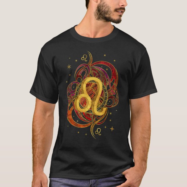T-shirt Élément du feu de zodiaque de Lion (Devant)