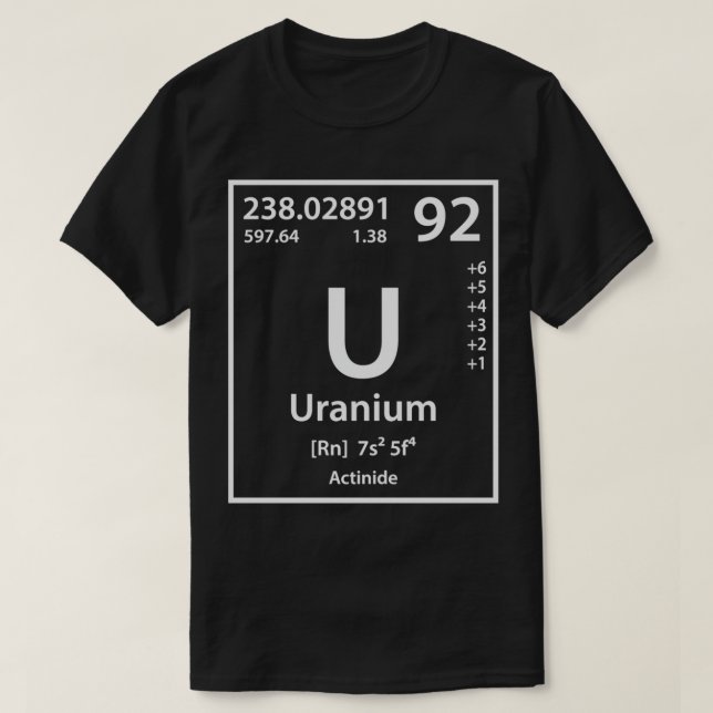 T-shirt Élément d'uranium (Design devant)