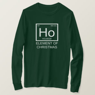 T-shirt Élément Ho de Noël Manches Longues Unisexe (vert)