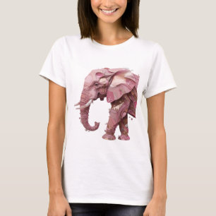 T-shirt Élément Imprimé ÉLÉPHANT ROSE Argenté Cool