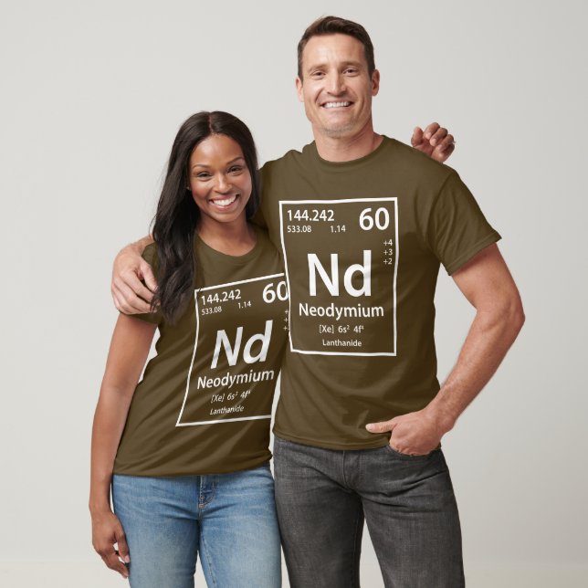 T-shirt Élément néodyme (blanc) (Unisexe)