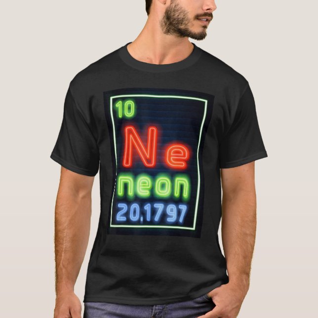 T-shirt Élément Néon De La Chimie Tableau Périodique Scien (Devant)