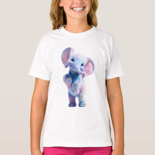 T-shirt Élément Pastel Fantaisiste Galaxie Éléphant Enfant