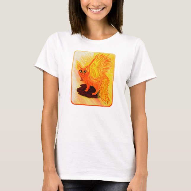 T-shirt élémentaire d'imaginaire d'art de chat de (Devant)