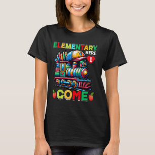 T-shirt Élémentaire Ici Je Viens Garçons Filles Train Reto