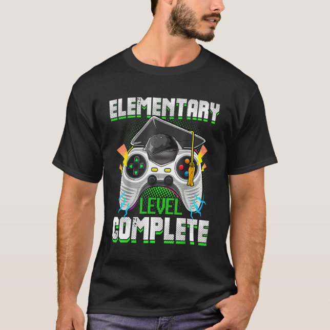 T-shirt Elementary Level Complete Gamer Graduation Video G (Devant)