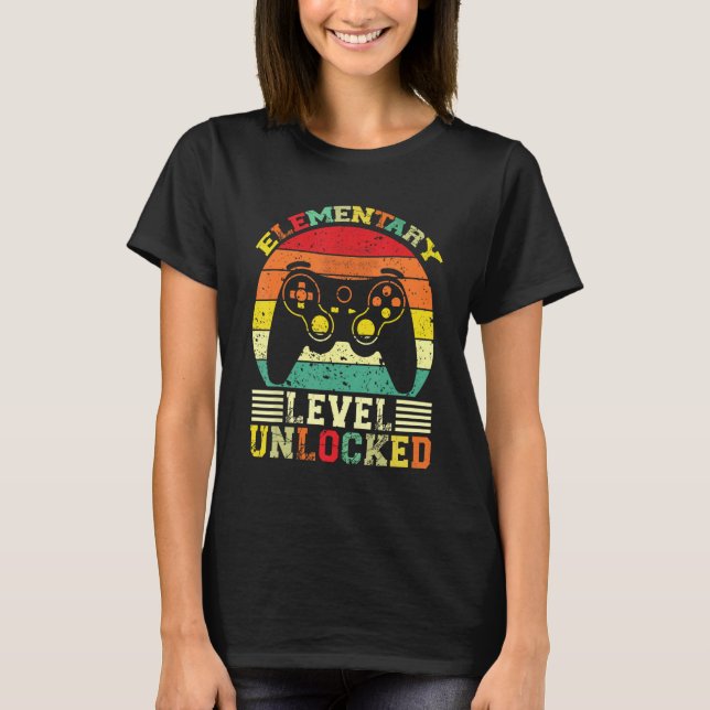 T-shirt Elementary Level Unlocked Video Gamer Back to Scho (Devant)